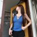 Hot Girl Yellow Halter Neck Camisole For Women, Summer Slim-fit Sleeveless Outerwear, Stylish Short Knitted Top_ecoleips.com