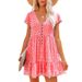 2022 European And American Spring/Summer Independent Website V-neck Buttoned Small Floral Short-sleeved Loose_ecoleips.com