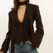 European And American Style Fashion Solid Color Collar Scarf Embellished Women's Autumn New Long-sleeve Casual Blazer_ecoleips.com