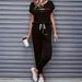 Women's Color Block Trim Casual Suit American Style Simple Loose Fit Short Sleeve Set Spring Summer Autumn New_ecoleips.com