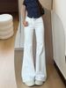 White Flared Jeans For Women, New Elastic Versatile High Street Style, High-waisted Slimming Wide-leg Bootcut_ecoleips.com