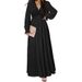 2023 Summer European And American Printed Long Sleeve Women's Cross-Border Deep V-Neck Loose Flared Beach Dress_ecoleips.com