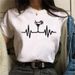 Cross-border Supply Harajuku Style Short-sleeve Fashion Heart-shaped Wine Glass Top T-shirt For Women_ecoleips.com