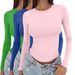 Cross-border Autumn Long-sleeve Tops, Trendy Pullover Round-neck Base Shirt, Slim-fit Women's Clothing 3PC_ecoleips.com