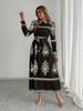 Women's Print Shirt Dress Long Sleeve Office Work Dress With Waist Tie_ecoleips.com