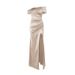 Women's Clothing One Shoulder Dress Slit Dress Women Celebrity Style Temperament Women's Sexy Slit Long Dress_ecoleips.com