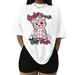 Breathable Cotton Printed Oversized T-Shirt For Women - Soft Round Neck Short Sleeve Top With 3D Floral Design (S-3XL)_ecoleips.com