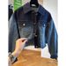 Women's Clothing Loose Casual Gradient Washed Denim Jacket Spring And Autumn Short Jacket Tops_ecoleips.com