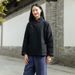 girl 2025 Winter New Linen Clothing Artistic Retro Solid Color Pullover Short Jacket Women's Loose Button Cotton Coat_ecoleips.com