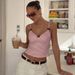 European And American Fashion Polka Dot Suspender Women's 2026 Summer New Spice Girl Deep V Bow Sleeveless Slim-fitting Top_ecoleips.com
