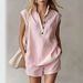 Women's Casual Sleeveless Short Suit Style_ecoleips.com