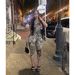 Women's Animal Print Jumpsuit With Asymmetric Shoulder, Sexy Slim Fit Bodycon Romper For Night Out_ecoleips.com