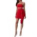 European And American Fashion New Party Slim Sexy Strapless Mesh Patchwork Design Bodycon Short Dress_ecoleips.com