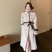 Women's Clothing Mink Fur Women's Mid Length Coat Outerwear New Mink Fur Autumn And Winter Women's Belt Style Temperament_ecoleips.com