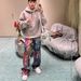 Women's Clothing Color Printing Ink Painting Palette Wide Leg Jeans Casual Pants Men And Women's Same Style_ecoleips.com