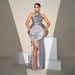 Women's Clothing New High End Sleeveless Off Shoulder Banquet Sequined Hip Wrapped High Slit Evening Dress Bridesmaid Dress Dress For Women_ecoleips.com