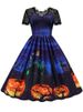 Women's Vintage Lace Halloween Dress Short Sleeve Elegant Evening Prom Costume 50s 60s Party Vintage Style_ecoleips.com