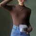 Women's Semi-Turtleneck Fleece-Lined Thermal Shirt - Slim Fit Long Sleeve Base Layer For Autumn/Winter - Soft Brushed Inner, High Elasticity_ecoleips.com