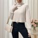 Voya Women's Spring/Summer New Solid Color Thread Knitted Hoodie Short Style High Collar Bottom Top_ecoleips.com