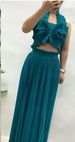 Women's Clothing Three House Pleated Top Wide Leg Straight Pants_ecoleips.com