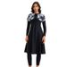 Women's Modest Muslim Swimwear Set – Long Sleeve Rash Guard & Swim Skirt | UPF 50+ Sun Protection, Full Coverage Islamic Swimwear (Black, S-4XL)_ecoleips.com