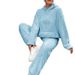 Cross-Border 2025 Autumn Winter New European And American Casual Women's Clothing Solid Color Plush Hooded Sleeve_ecoleips.com