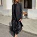 Women's Long Sleeve Base Dress Autumn Winter European American Style Satin Flowing Bodycon Long Skirt Fashionable Slit_ecoleips.com