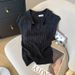 Women's Clothing Women's T Summer New Polo Collar Sleeveless Vest Top T Shirt Ice Silk Sweater Female_ecoleips.com