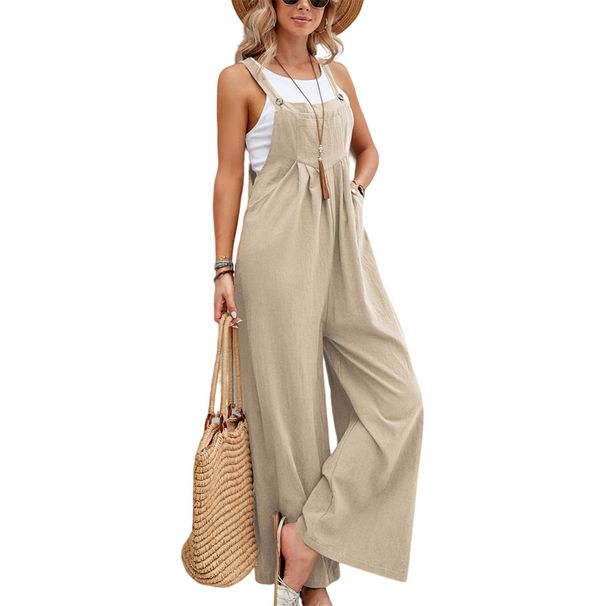 Women's Mid Waist Retro Style Solid Color Casual Pants Overalls Hot Selling European And American Trousers_ecoleips.com