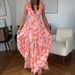 Women's Clothing New Fashion Leisure Home Floral Print Tie Waist Pleated Dress For Women_ecoleips.com