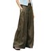 Women's 100% Linen Wide Leg Pants High Waisted Trousers With Flowy Drape, Relaxed Fit Straight Leg For Women, Casual Boho Palazzo Pants_ecoleips.com