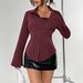 Classic Striped Button-Down Shirt – Slim Fit Polyester Blouse For Effortless Office Elegance_ecoleips.com