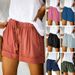 Women's Clothing Casual High-Waisted Shorts Summer Tie Belt Loose Wide Leg Pants_ecoleips.com