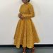 K New Women's Round Neck Long Sleeved Solid Color Sequin High Waist Temperament Mid Length Formal Dress_ecoleips.com