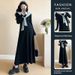 Autumn New Korean Fashion Two-Piece Hooded Patchwork Casual Maternity Dress_ecoleips.com