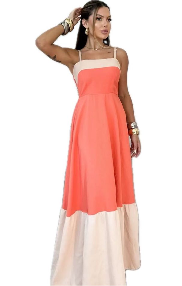 Women's Clothing New Long Fashion Suspender Dress 68522_ecoleips.com
