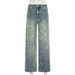 Women's Clothing Casual Streetwear Snake Print High-Waisted Jeans – Women’s Stretch Denim Pants With Washed Effect & Straight Leg (S-L, Blue)_ecoleips.com