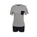 Women's Striped Two Piece Set Casual Short Sleeved Shorts Clothing_ecoleips.com