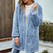 Women's Solid Color Casual Loose Plush Hooded Cardigan Mid-Length Coat Fall Winter New Arrival_ecoleips.com