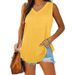 Women's Clothing Hot Selling V Neck Swallowtail Sleeveless Solid Color Vest T Shirt Women's Clothing_ecoleips.com