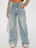Jeans Autumn And Winter New Vintage Split Loose Wide-leg Flared Jeans For Women, Casual Drapey Floor-length Pants_ecoleips.com