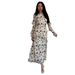 2024 New Gentle Style Floral For Women On Europe And America, Round Neck Long Sleeve Ruffle Dress_ecoleips.com