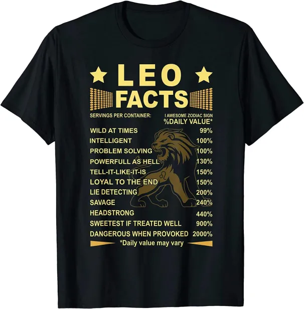 Women's T-Shirts NEW Facts Zodiac Funny Leo Birthday Gift Men Women T-Shirt - MADE IN USA_ecoleips.com