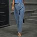Women's Washed Pearl Denim Straight Leg Pants – Classic High Waist Trousers For Casual & Office Wear_ecoleips.com
