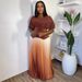 Women's Clothing 2 Piece Set African Plus Size Women's Clothing High End Gradient Pleated Skirt Pleated Top Slim Commuting Fashionable Skirt_ecoleips.com