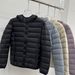 girl Girl Ribbed Jacket For Women, Short And Lightweight, 2025 Winter New Thickened White Duck Down Casual Sports Hooded Coat_ecoleips.com