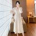 Autumn Winter New Korean Fashion Knitted Maternity Dress_ecoleips.com