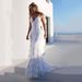 Women's Clothing Long Skirt Sexy v Neck White Suspender Dress_ecoleips.com