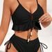 Two-Piece Women 2024 New Sexy High-Waist Huludao Swimwear Conservative Bikini Swimsuit For Hot Springs_ecoleips.com