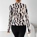 Women's Slim Fit Print Top Ruffled Stand Collar Autumn Winter New Style_ecoleips.com